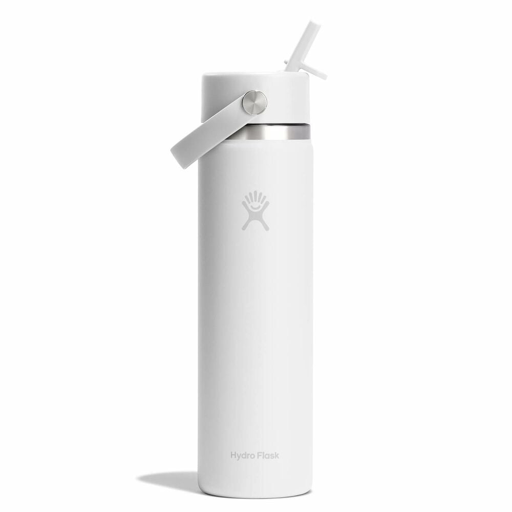 24 oz Wide Mouth with Flex Straw Cap - White